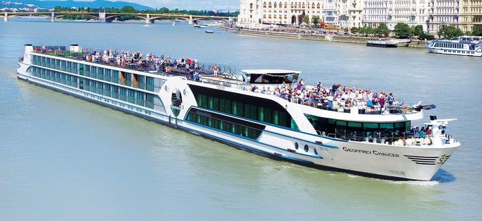 A photo of the MS Geoffrey Chaucer cruise ship